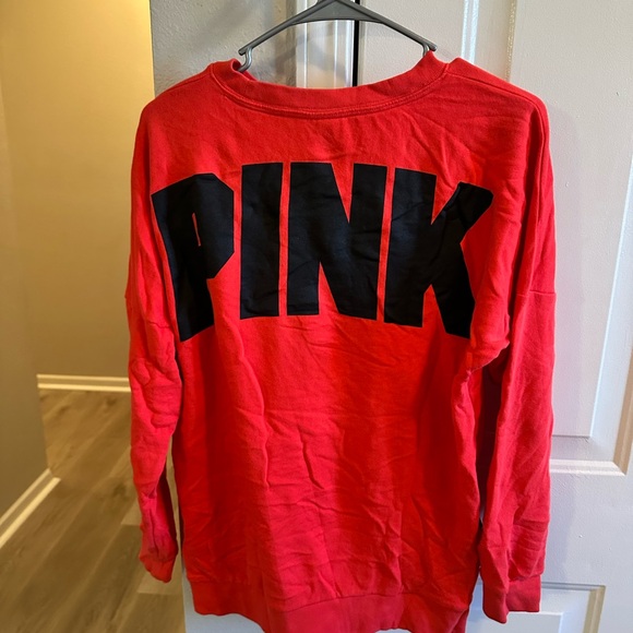 PINK Victoria's Secret Bold Red Crewneck Sweater - Picture 2 of 2